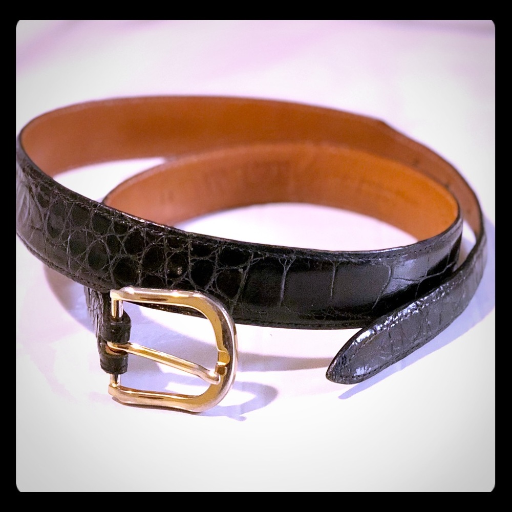 Kenedrich Mens American Alligator Belt Size 32 BLK